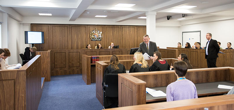 Law students study in The ϲʹ's own Court Room